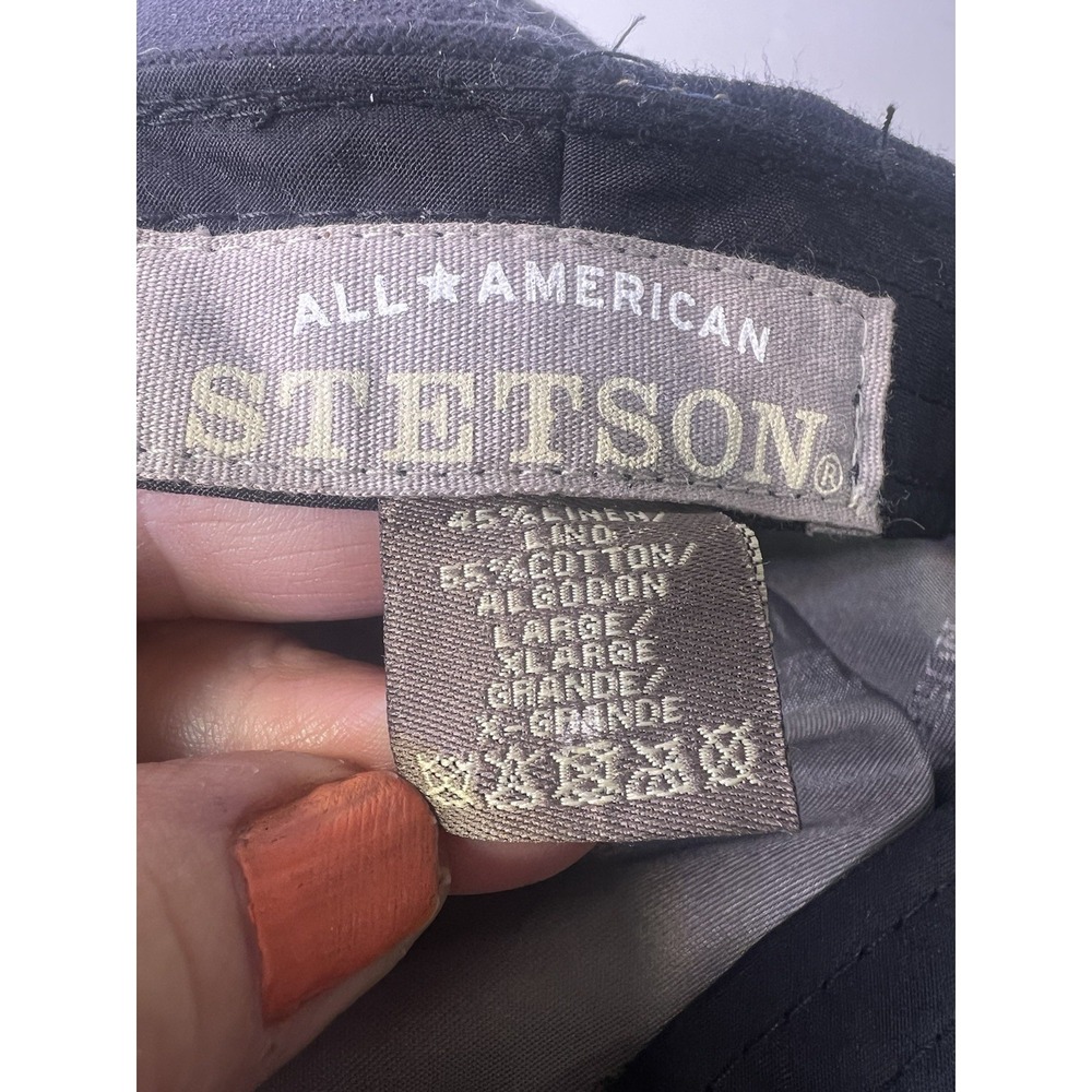 STETSON BlACK BRONCO'S LINEN BERET HAT-Size Lg-X-large ***RARE*** - Picture 10 of 11
